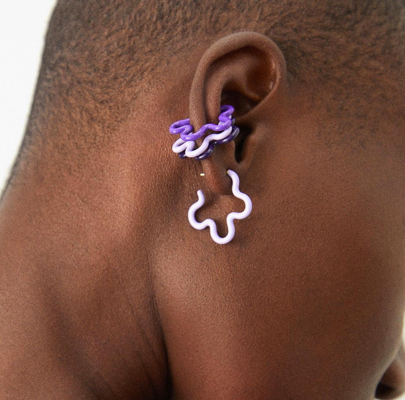 Bea Bongiasca Mismatched Enamel 9kt Gold & Silver Earrings, £295