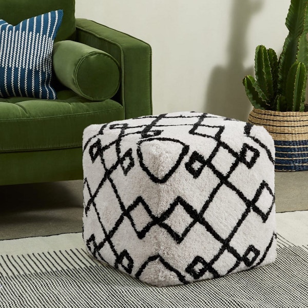Made.com Fes 100% Wool Tufted Pouffe, NOW £79