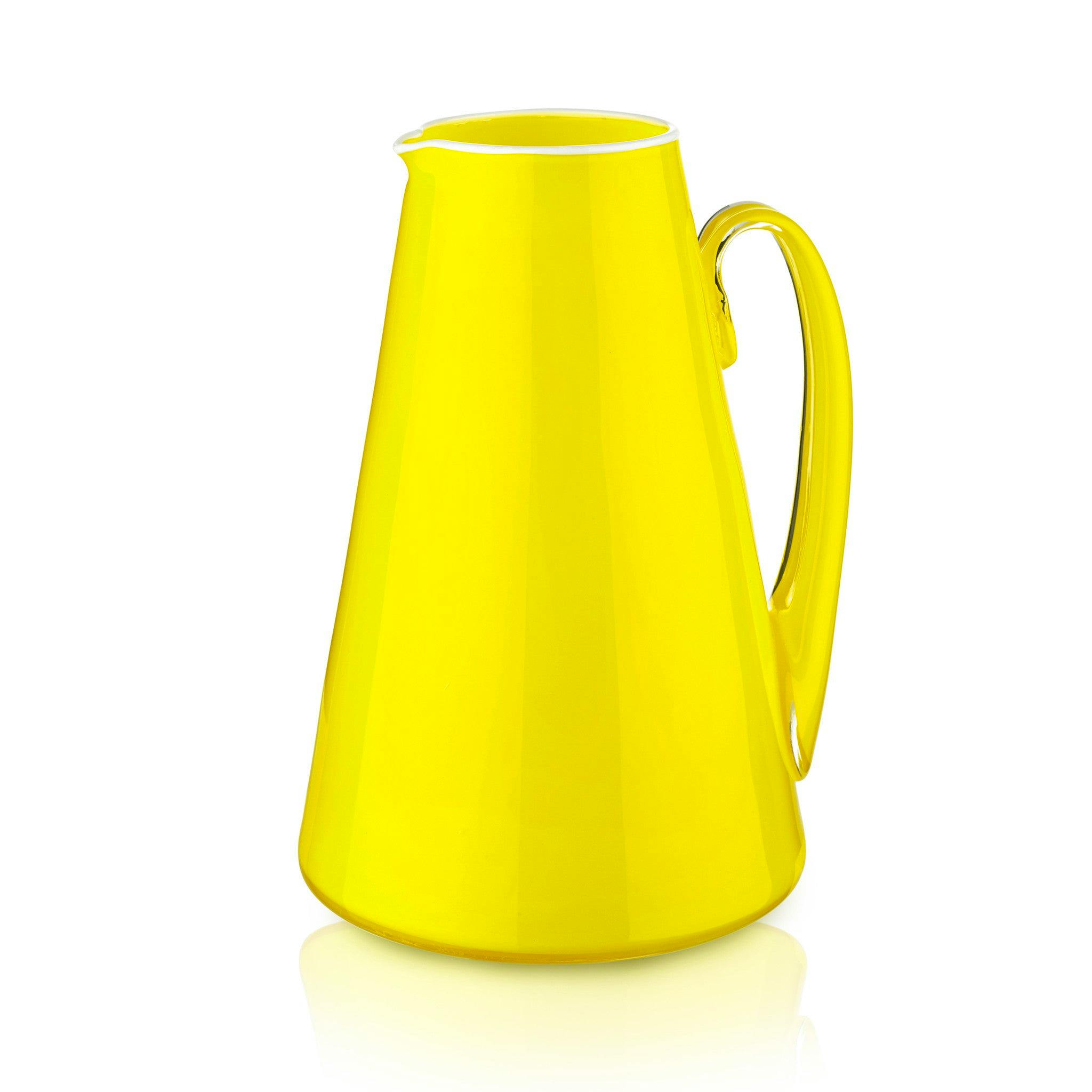 Summerill & Bishop Handblown Glass Bumba Jug in Lemon Yellow, £255