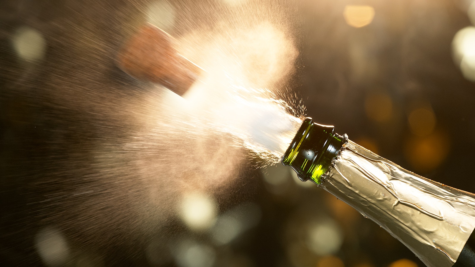 Champagne-explosion-with-flying Cork