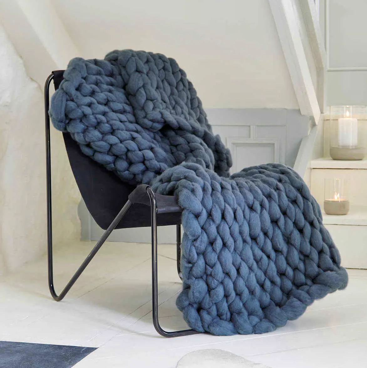 Nordic House Chunky Knit Blanket, NOW £211. 25