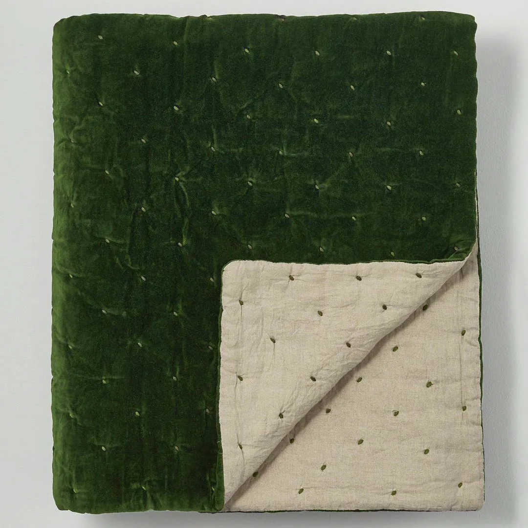 Toast Hand Quilted Velvet Throw, £250
