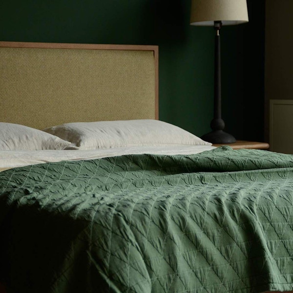 Natural Bed Company Jade Green Textured Bedspread, £145