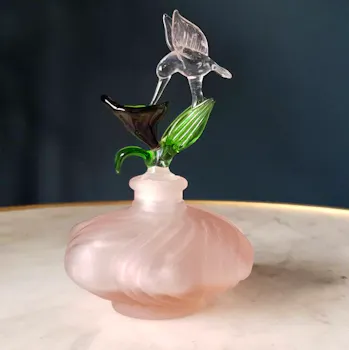 1940s Glass Hummingbird Perfume Bottle