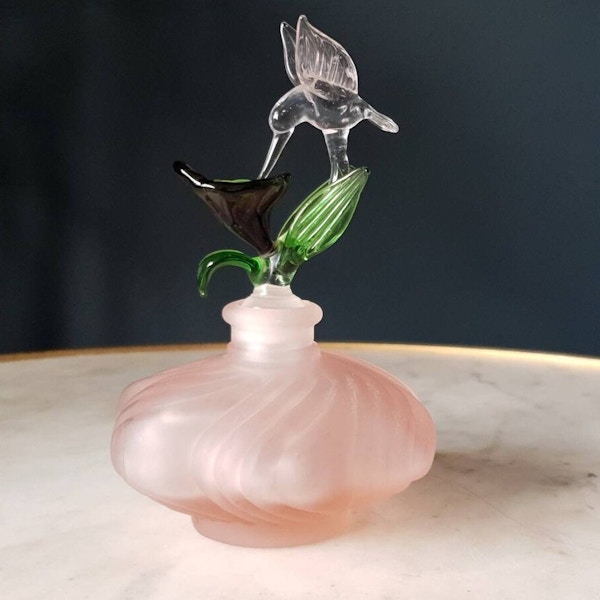 1940s Glass Hummingbird Perfume Bottle £33