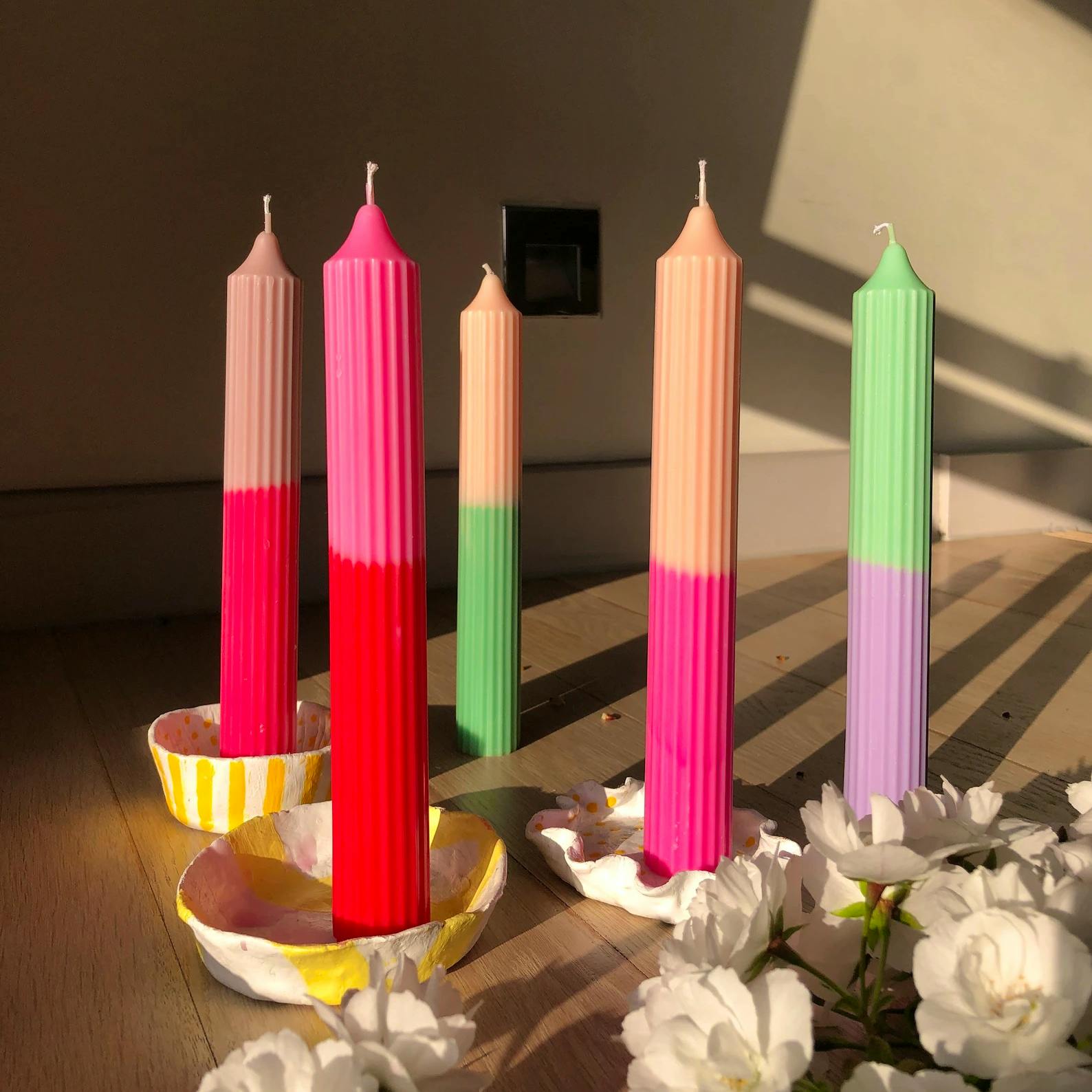 Colourful Soy Wax Pillar Candle £13