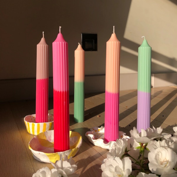 Colourful Soy Wax Pillar Candle £13