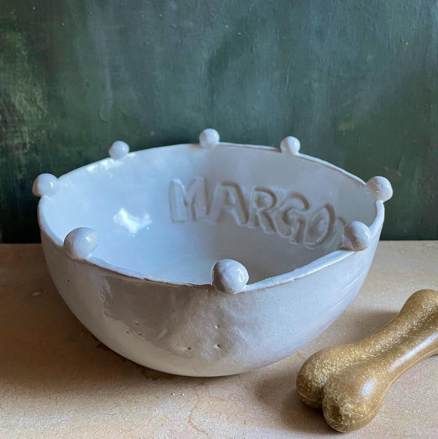 Kate Monckton Ceramics Large Personalised Pet Bowl, £40