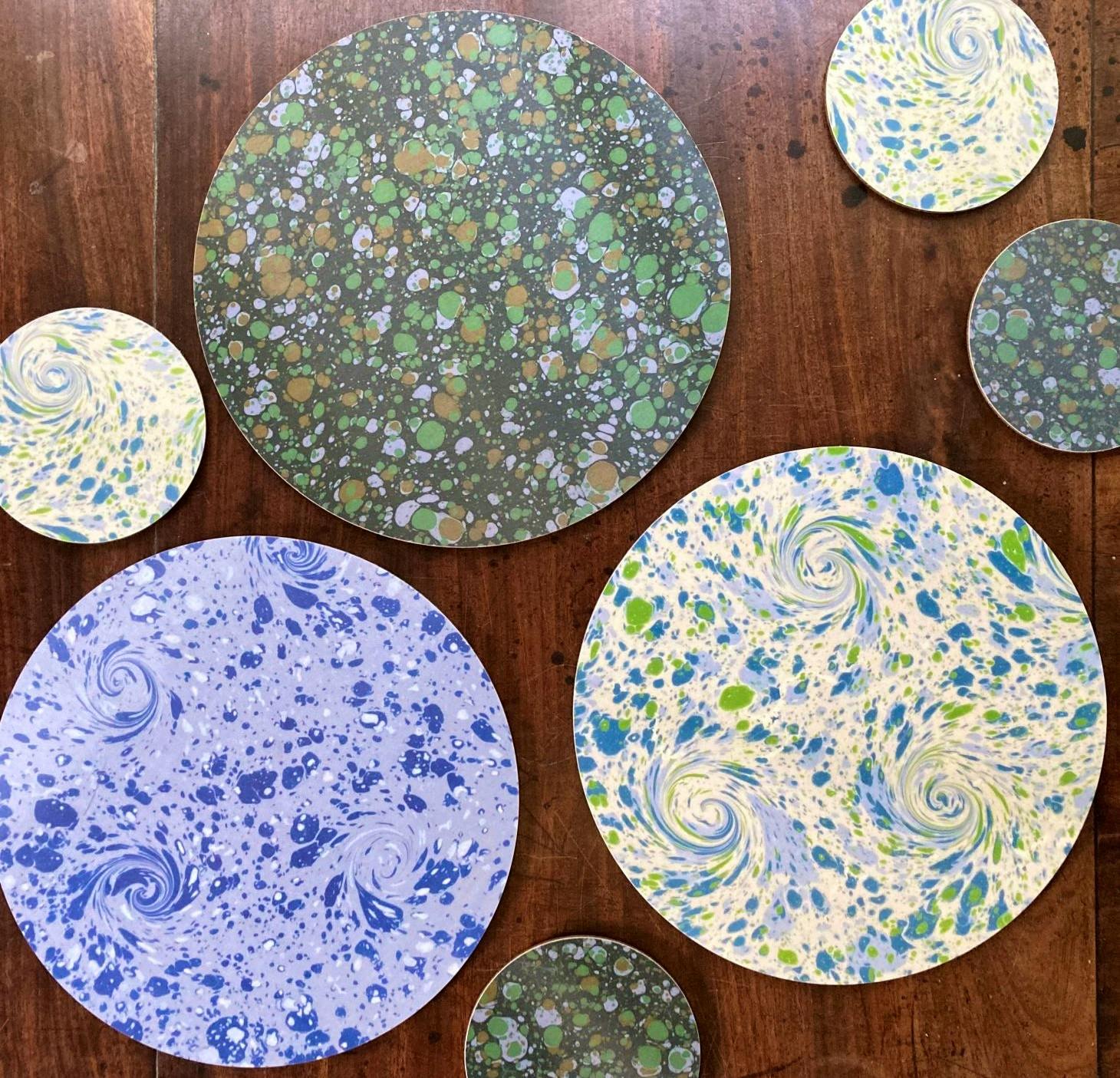 Compton Marbling Round Table Mats, £36.95