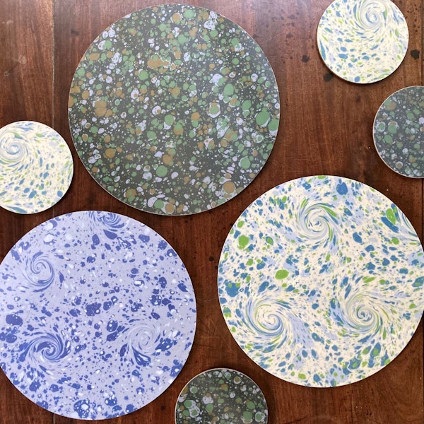 Compton Marbling Round Table Mats, £36.95