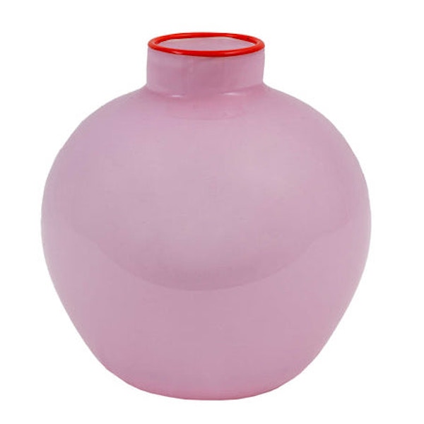 Wicklewood Pink Handblown Round Vase, £120