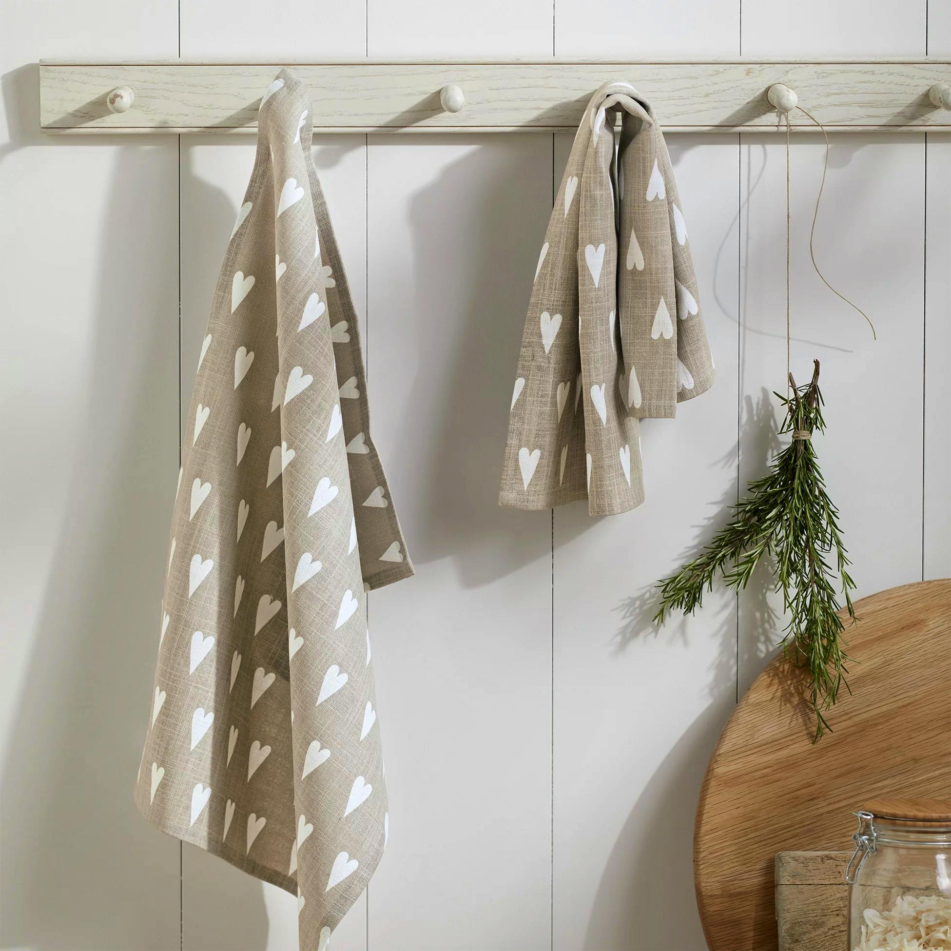 The White Company Heart Print Tea Towels, £16
