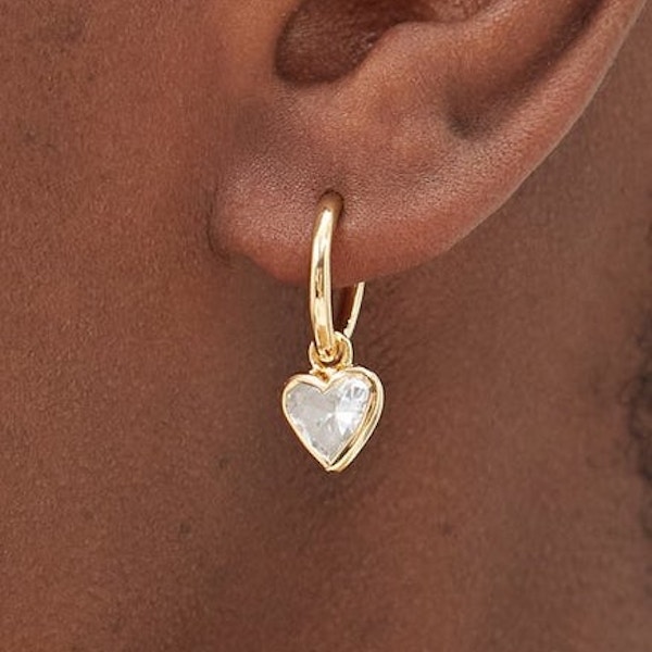 Theodora Warre, Matches Fashion Heart Quartz & Gold Plated Hoop Earrings, £160