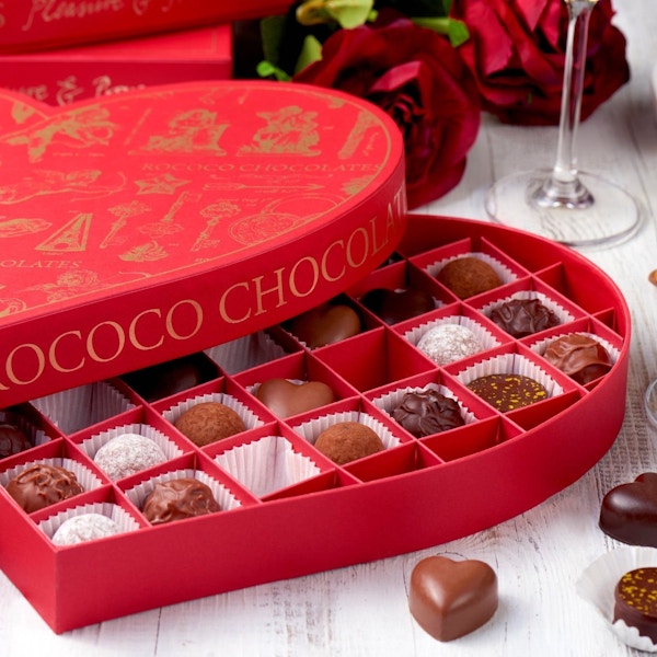 Rococo Chocolates Dark Chocolate Hearts, £12.95