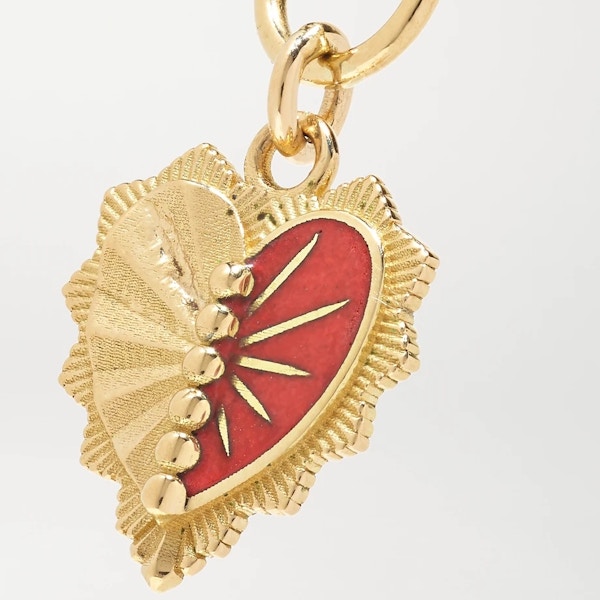 Foundrae Mini Heart Love Token 18 Karat Gold and Enamel Necklace, £1,305