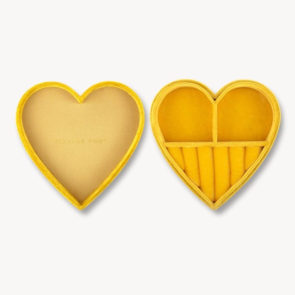 Roxanne First Yellow Velvet Heart Box, £55