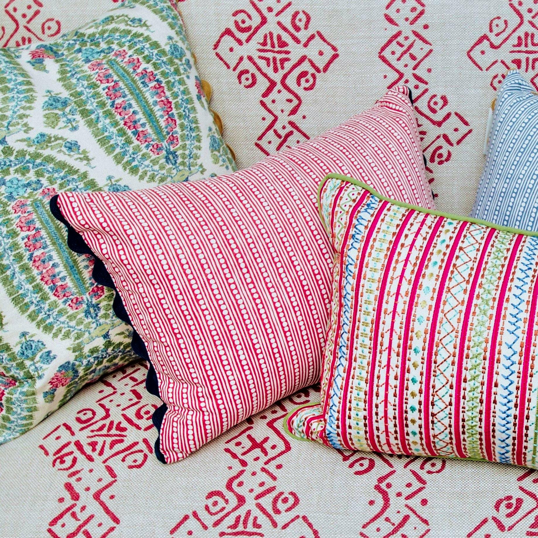 The Original Red Oblong Cushion, £115 Wicklewood