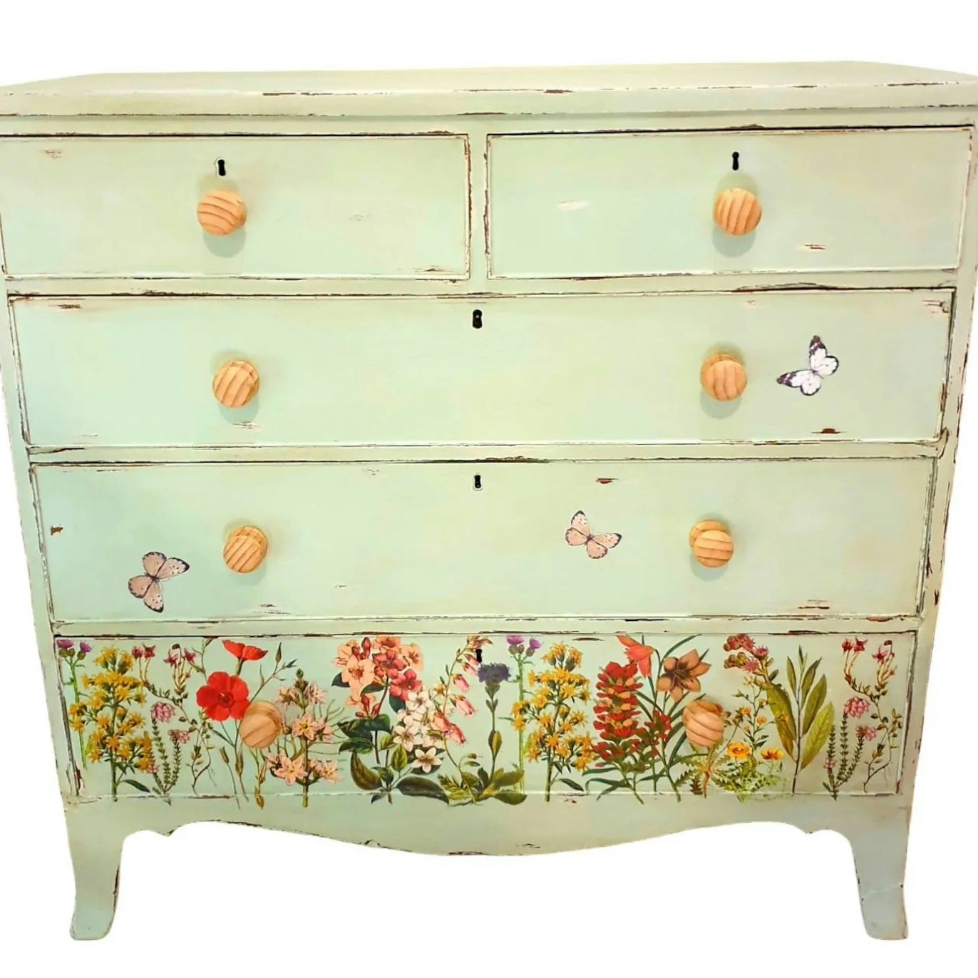 Unique Edwardian Floral Chest Of Drawers, £190 Etsy