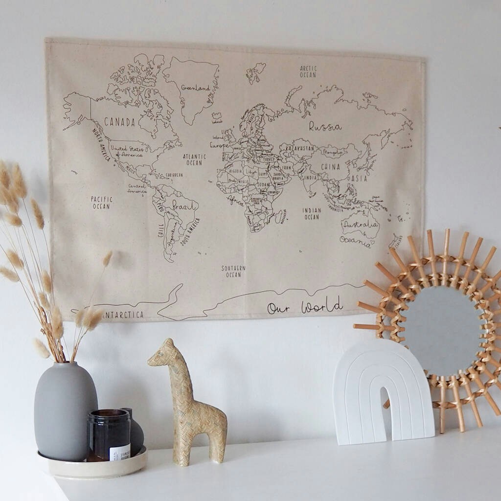 Small World Map Wall Hanging, £32.50 Not On The High Street