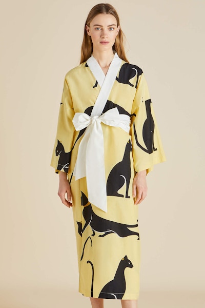 Olivia Von Halle Amaya Saxa Cotton-Silk Robe, £350