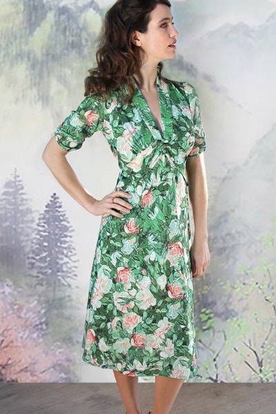 Pretty Eccentric Sable Dress In Rose Print, £199