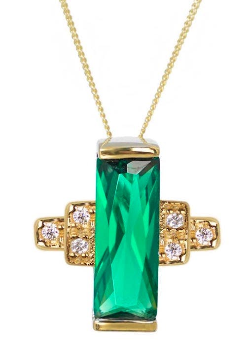 V By Laura Vann Audrey Emerald Pendant, £80
