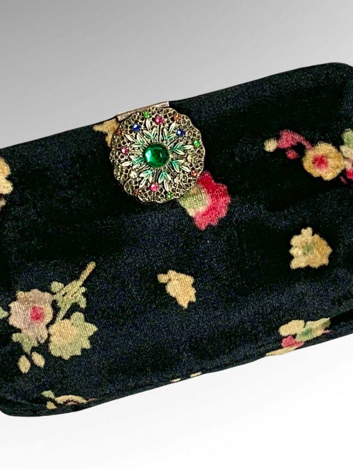 Past Caring Vintage 1930s Velour Print Deco Purse Bag, £75