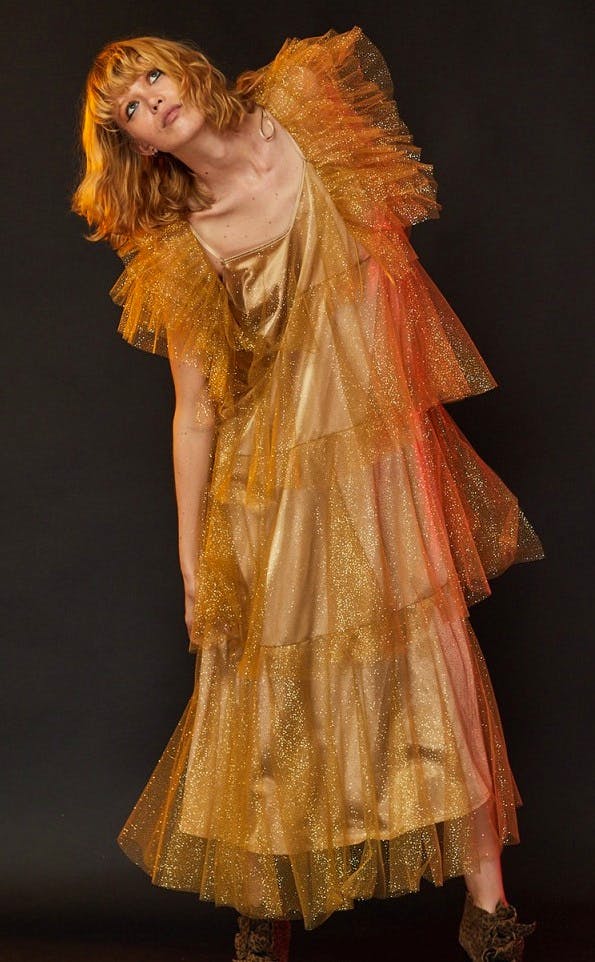 By Moumi Tulle Bolero Gold Glitter, £145