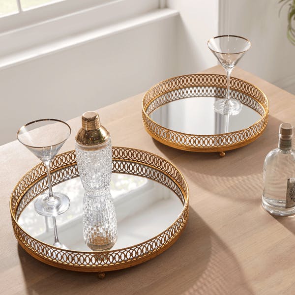 Two Mirrored Trays £125