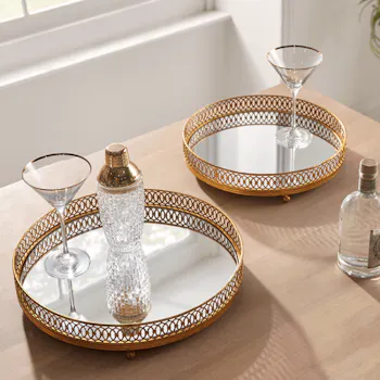 Two Mirrored Trays