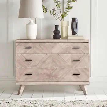 Limewashed Parquet Chest of Drawers