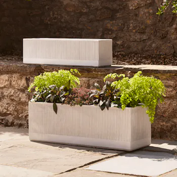 Two Striped Concrete Troughs