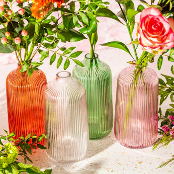 Tall Fluted Glass Vase