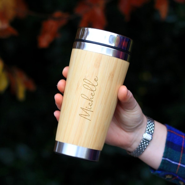 Personalised Eco Bamboo Travel Cup £16.99