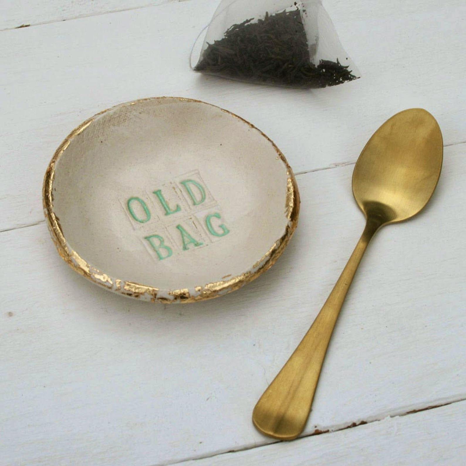 Old Bag Tea Bag Saucer £12
