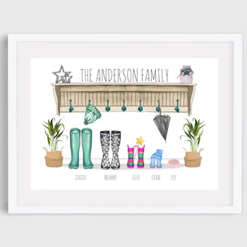 Personalised Family Wellies Print