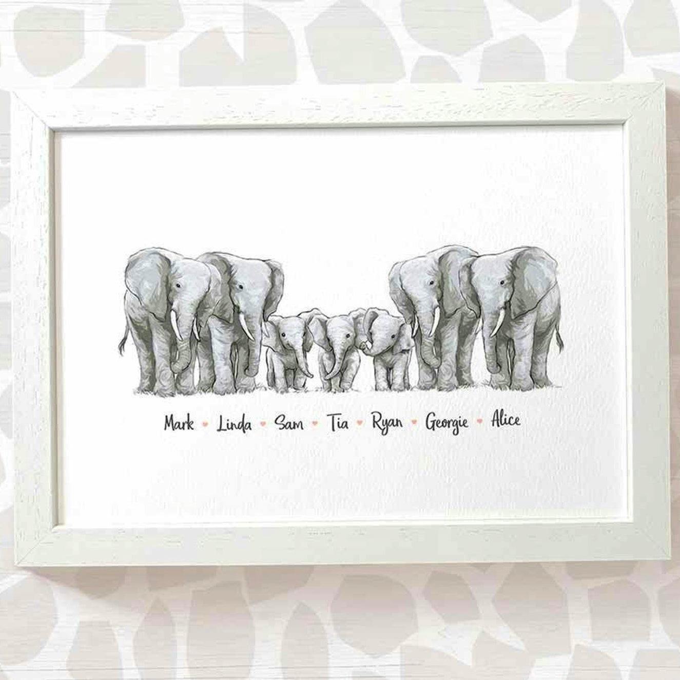Elephant Family Print from £13.50