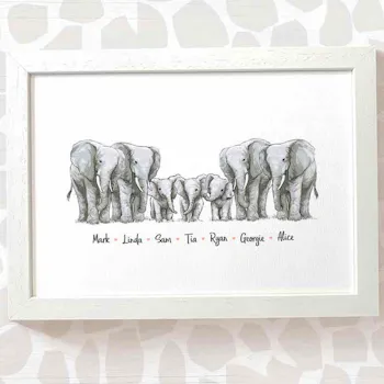 Elephant Family Print