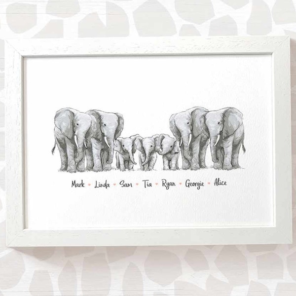 Elephant Family Print from £13.50