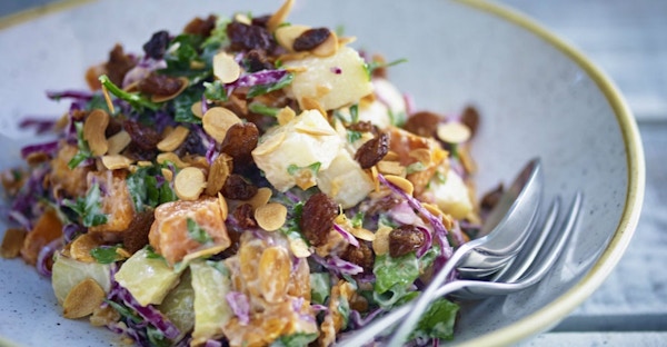 Potato, Red Cabbage And Roasted Garlic Salad