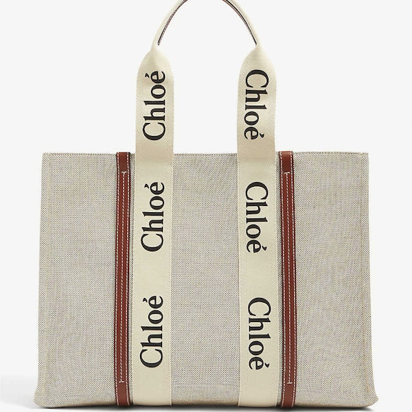 Chloe Woody Large Canvas And Leather Tote Bag, £790
