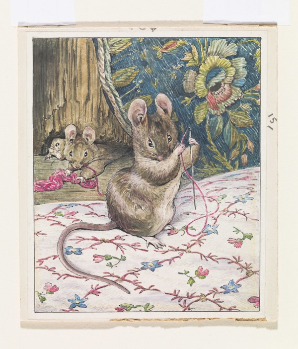 The Mice At Work Threading The Needle, The Tailor Of Gloucester Artwork, 1902. Watercolour, Ink And Gouache On Paper © Tate
