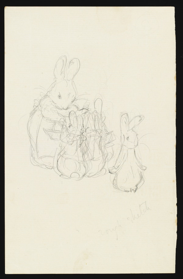 Sketch For The Privately Printed Edition Of The Tale Of Peter Rabbit, 1901. Pencil On Paper. Linder Bequest. © Victoria And Albe