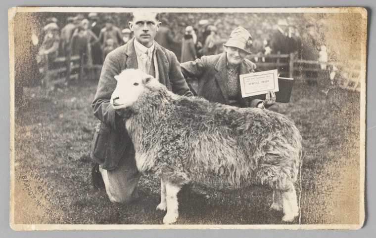 Tom Storey And Beatrix Heelis With Prize-winning Ewe , 26 September 1930. Photographic Print, Published By The British Photo Pre