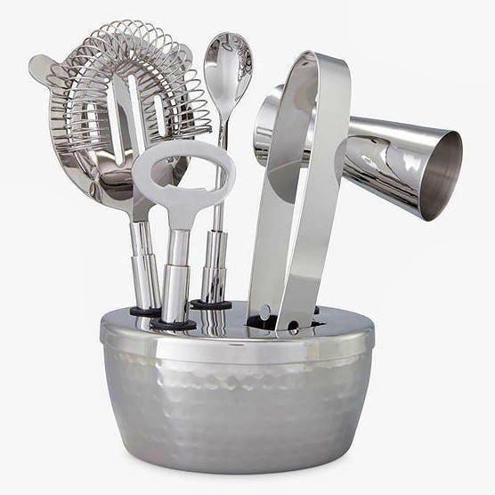 John Lewis Hammered Stainless Steel Barware Tool Set, £30