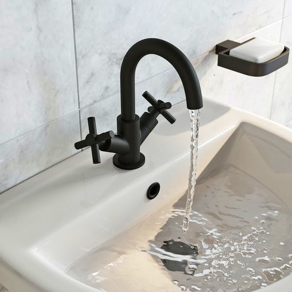 Victoria Plum Mode Tate Black Basin Mixer Tap, £79.99