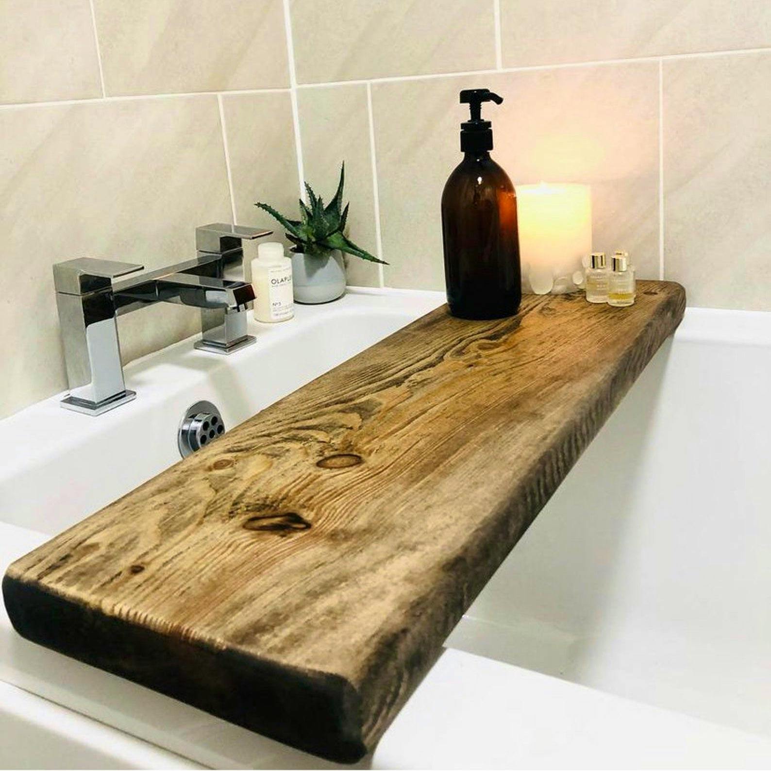 Etsy Rustic Bath Shelf/ Caddy, from £25