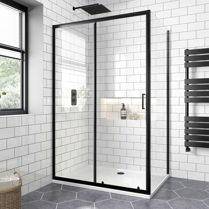 Bathroom Mountain London Matt Black Sliding Shower, £299.99