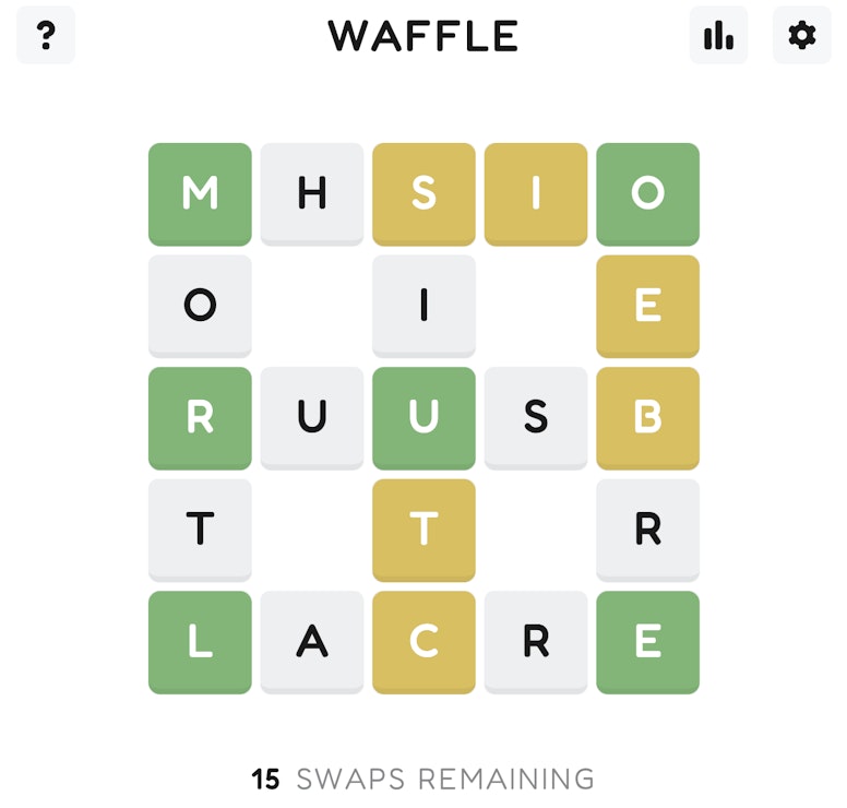 Waffle is a Wordle-like about swapping letters across a five-word grid