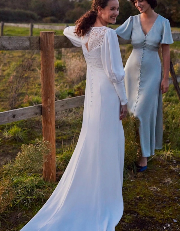 Briana Button Sleeve Bridal Maxi Dress Ivory, £309 Copy
